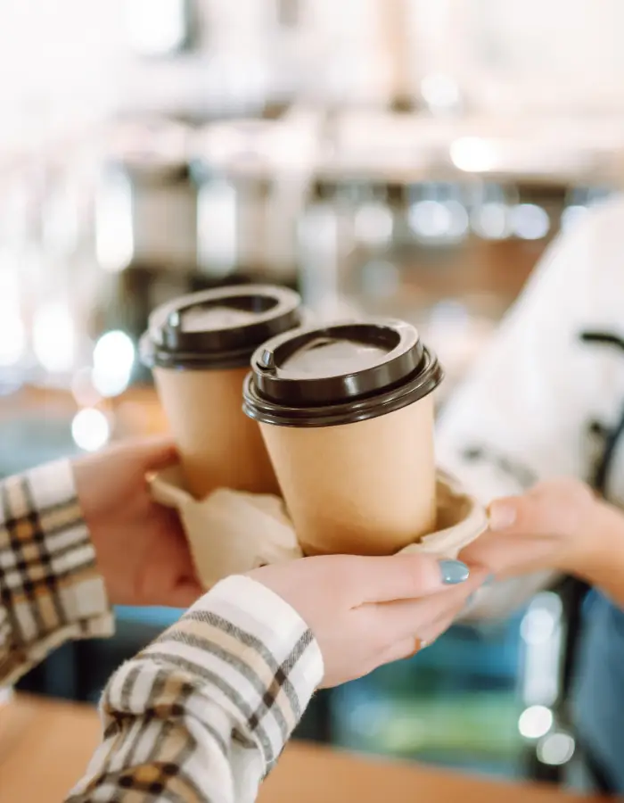 buying coffee from cofee stall
