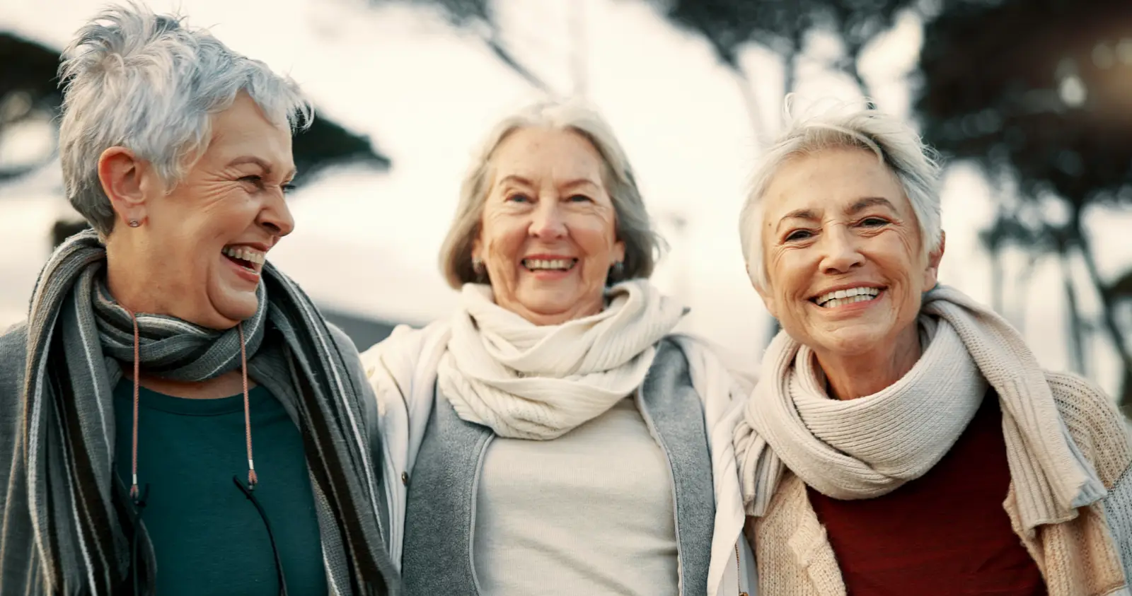 mature women wrapped up for winter